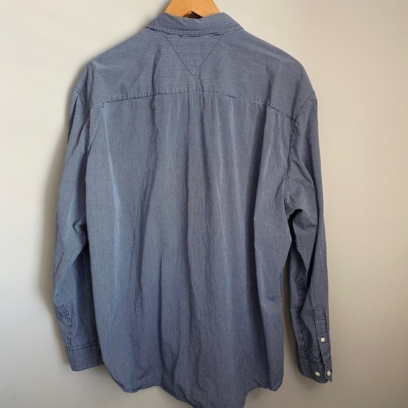 Tommy Hilfiger Men's Bluish-grey Graph Check Long Sleeve Button Up Shirt XXL - Picture 5 of 9